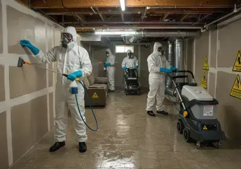 Basement Moisture Removal and Structural Drying process in Bourbon County, KY